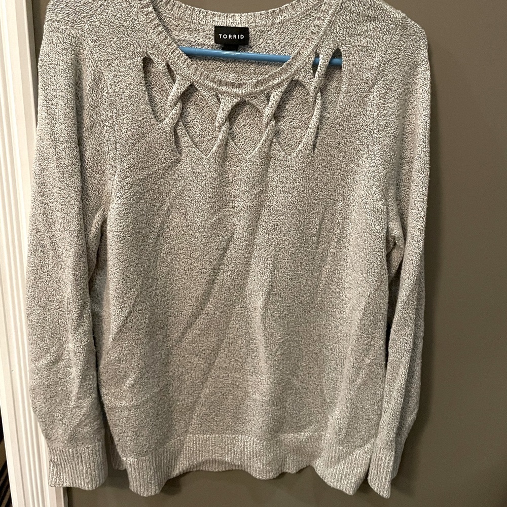 Soft Torrid Sweater with Neckline Cutout Detail